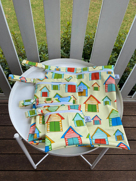 Water-resistant wet bags - Sydney Beaches Beach Huts (The Digi Dame Graphic Designer)