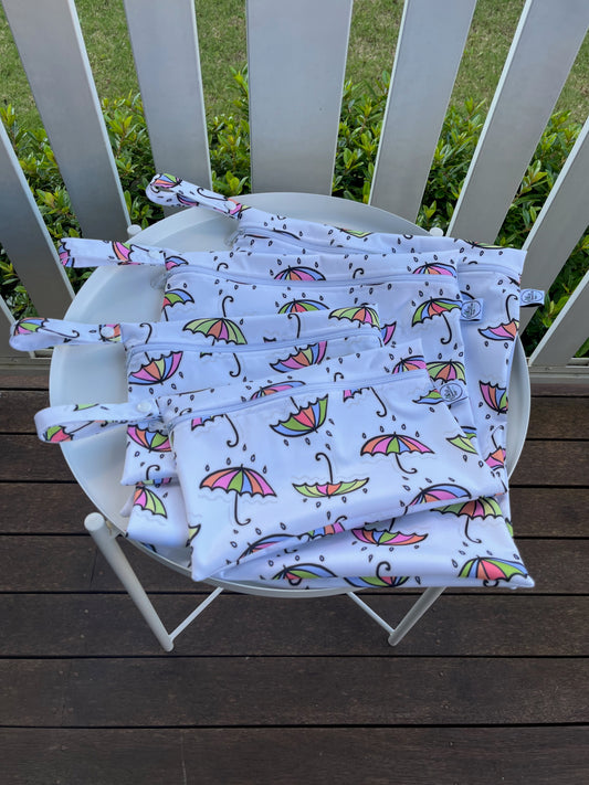Water-resistant wet bags - Spring - Umbrellas (Simone Pook)