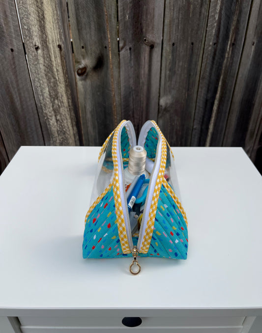 Clearly Trixie pouch - Rain - Bright Teal (Over the Rainbow Collection by Ampersand Design Studio)