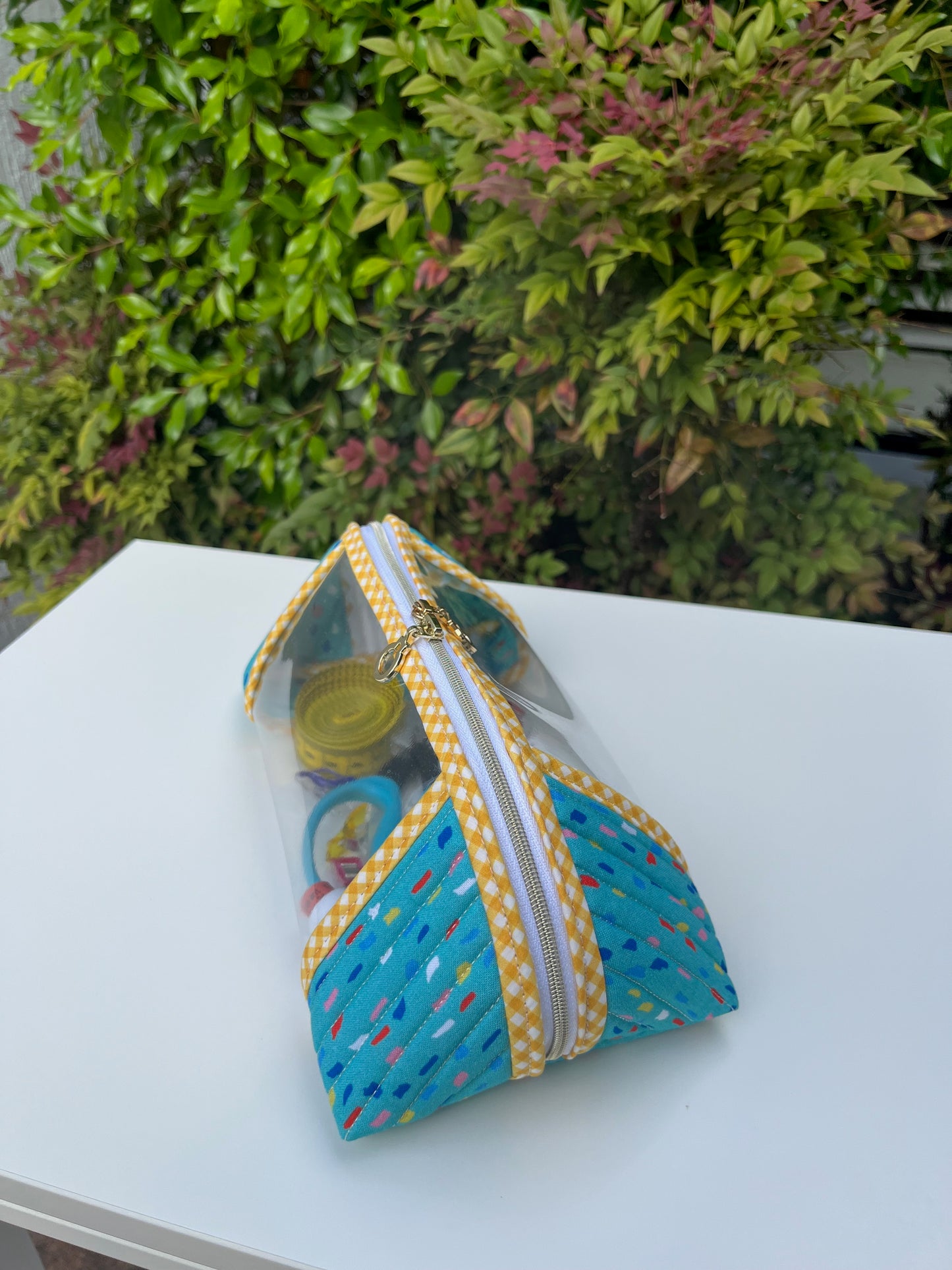 Clearly Trixie pouch - Rain - Bright Teal (Over the Rainbow Collection by Ampersand Design Studio)