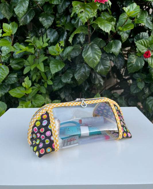 Clearly Trixie pouch - Black Licorice Inner Dots by Me and My Sister Designs