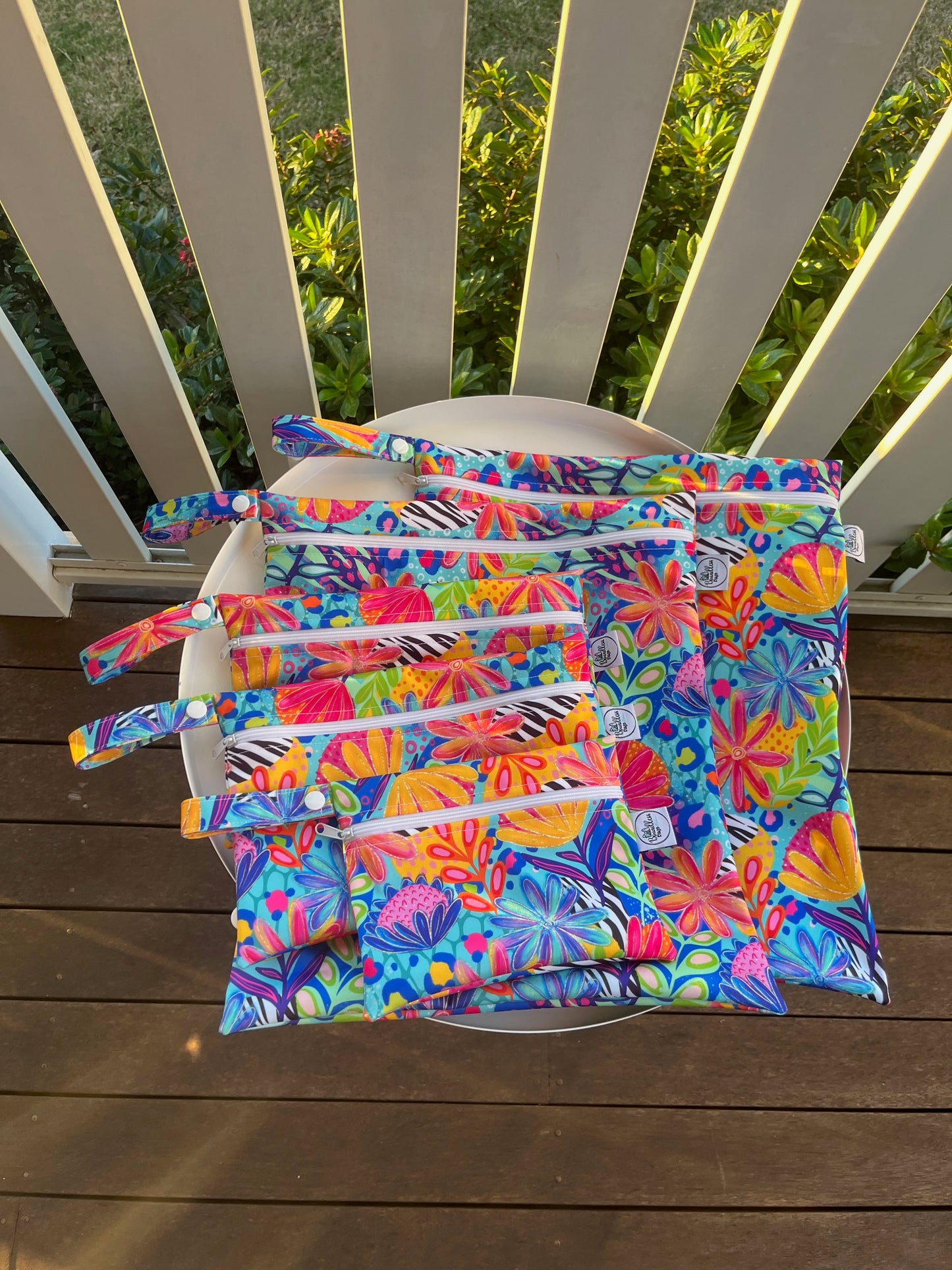 Water-resistant wet bags - Calista Bright Floral (Ladybird and Roar)