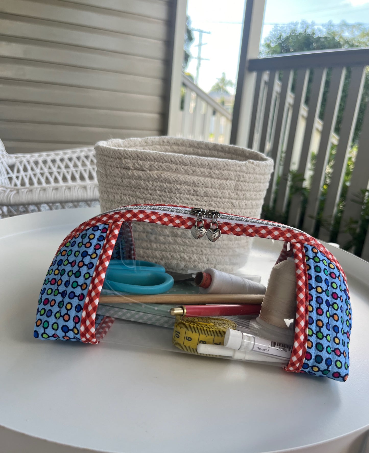 Clearly Trixie pouch - Contempo’s Zest - Merriment Ice (Weeks Ringle & Bill Kerr Modern Quilt Studio)