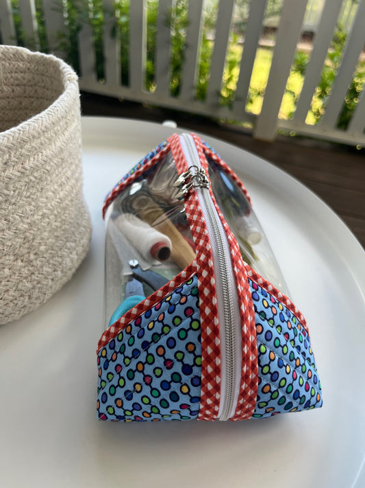 Clearly Trixie pouch - Contempo’s Zest - Merriment Ice (Weeks Ringle & Bill Kerr Modern Quilt Studio)