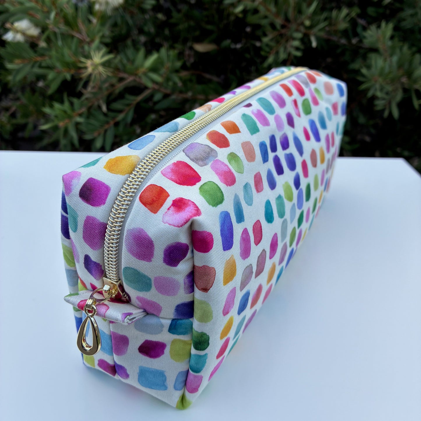 Bilby Pouch - Flowers Wee Colour Library Multi Bluebellgray lined wth Peaches and Blush