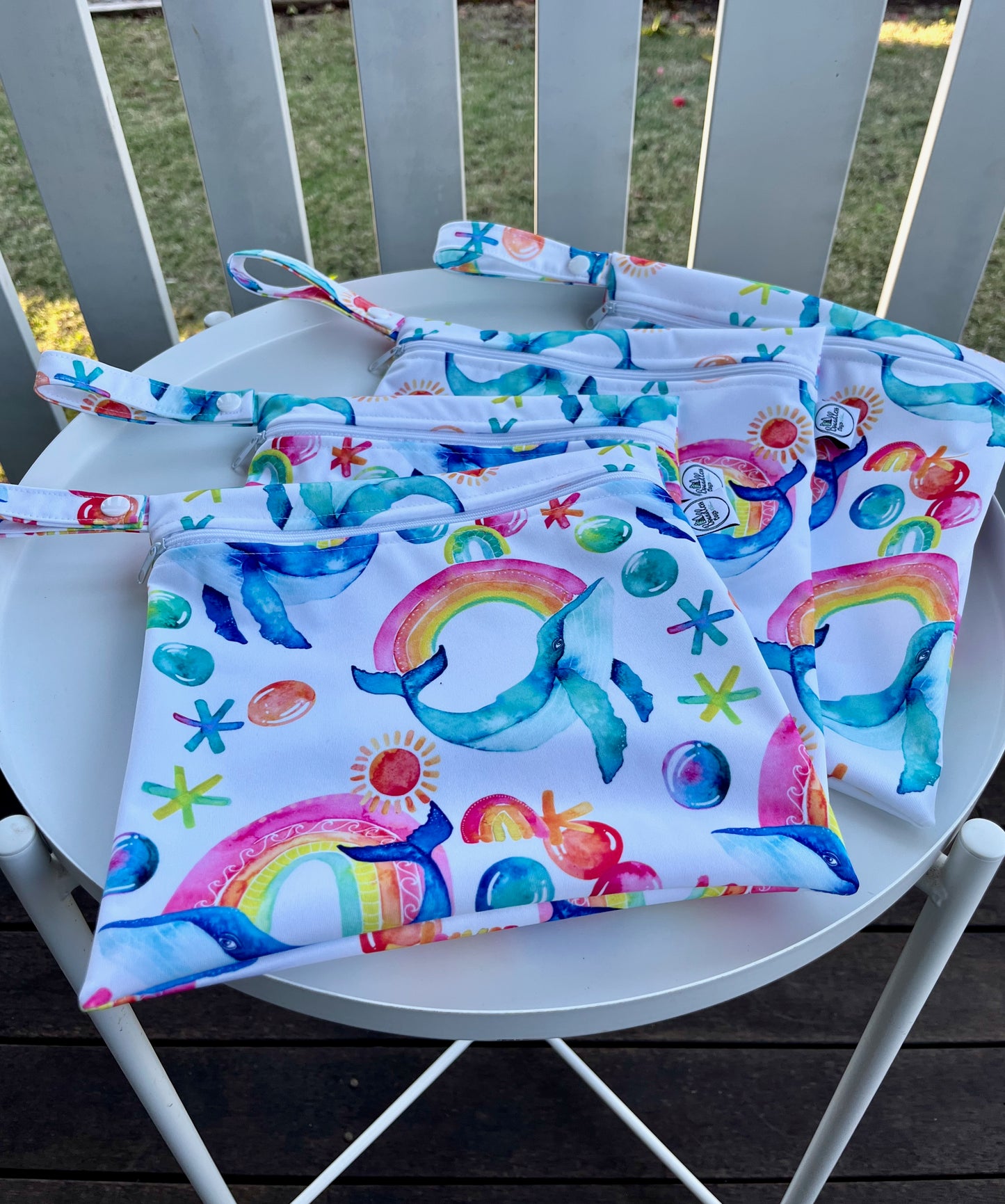 PRE-ORDER Water-resistant wet bags - Whale Pod (DaniEm Art)