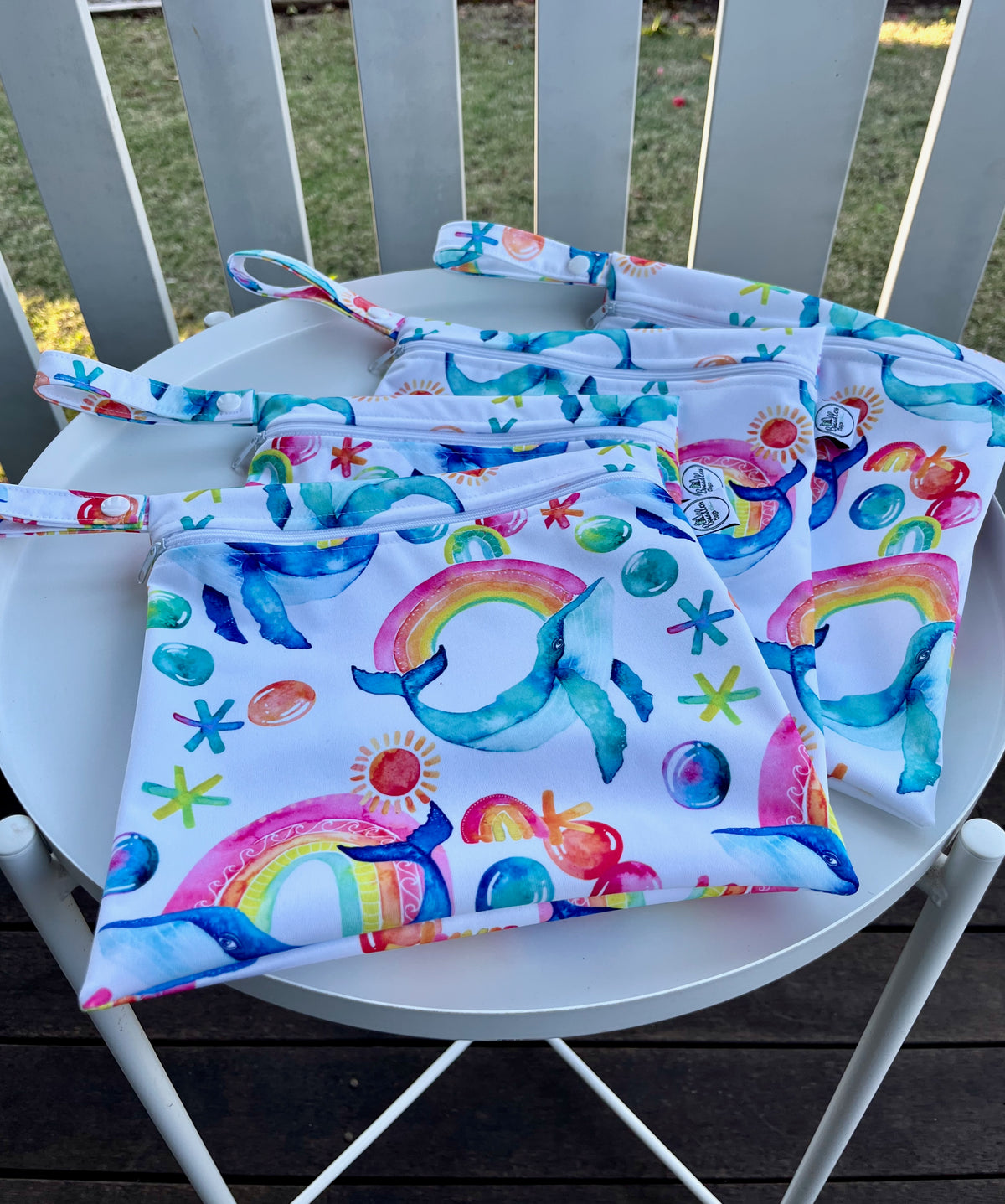 PRE-ORDER Water-resistant wet bags - Whale Pod (DaniEm Art)