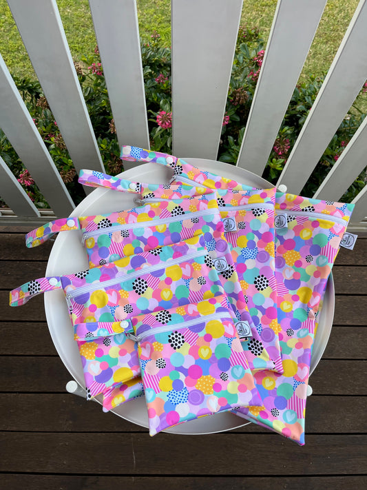 Water-resistant wet bags - Love Bubble (Wonderland Design Co)