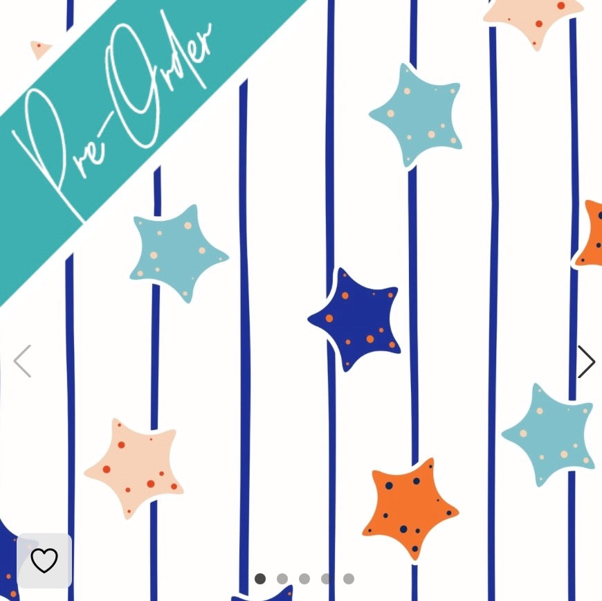 PRE-ORDER Water-resistant wet bags - Blue Starfish Stripes (Creative Monsoon)