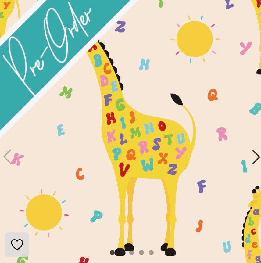PRE-ORDER Water-resistant wet bags - Alphabet Giraffes (Creative Monsoon)