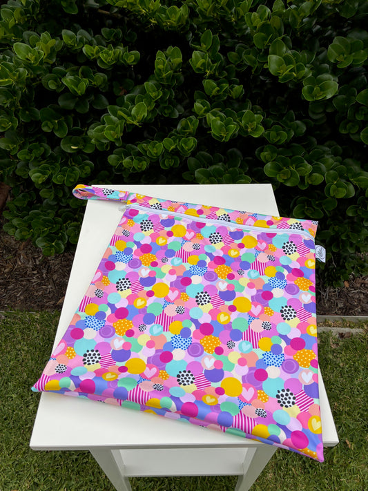 Water-resistant wet bags - Love Bubble (Wonderland Design Co)