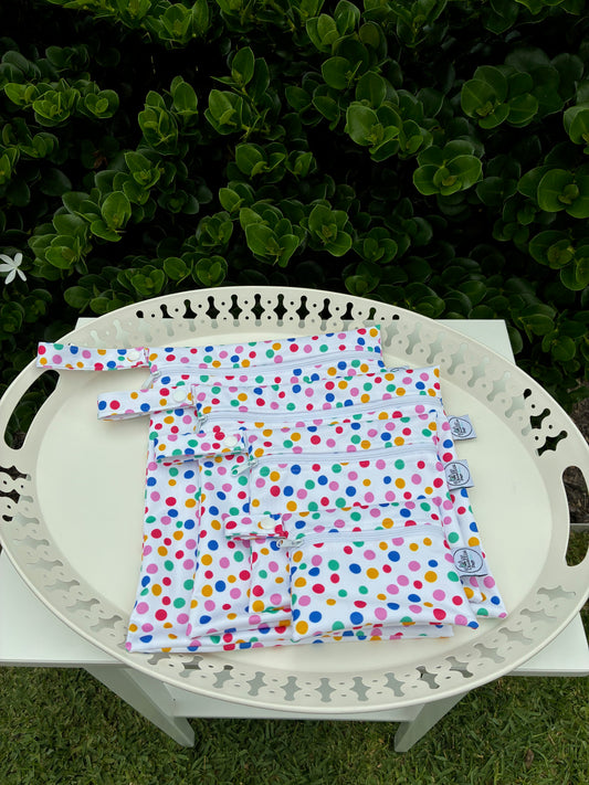 Water-resistant wet bags - Holiday Sprinkles (Little Black Kat Creative)
