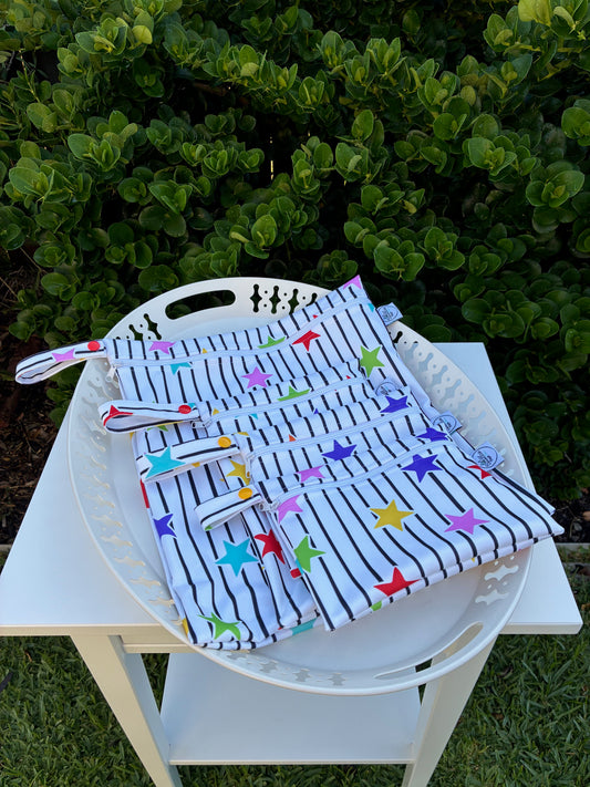 Water-resistant wet bags - Starlit Stripes (Creative Monsoon)