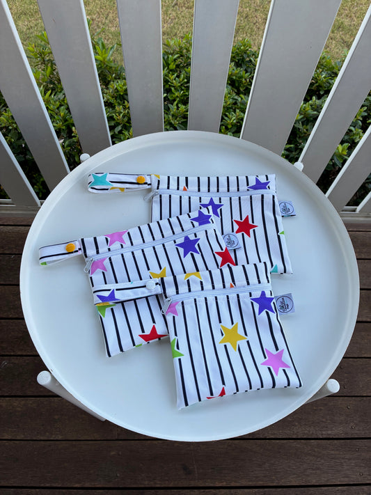 Water-resistant wet bags - Starlit Stripes (Creative Monsoon)