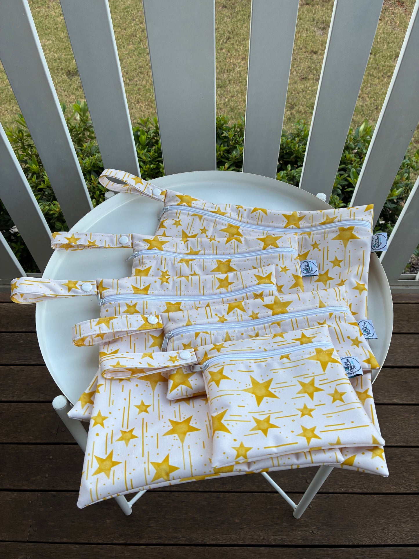 PRE-ORDER Water-resistant wet bags - Vintage Twinkling Stars (Mitalim Designs)