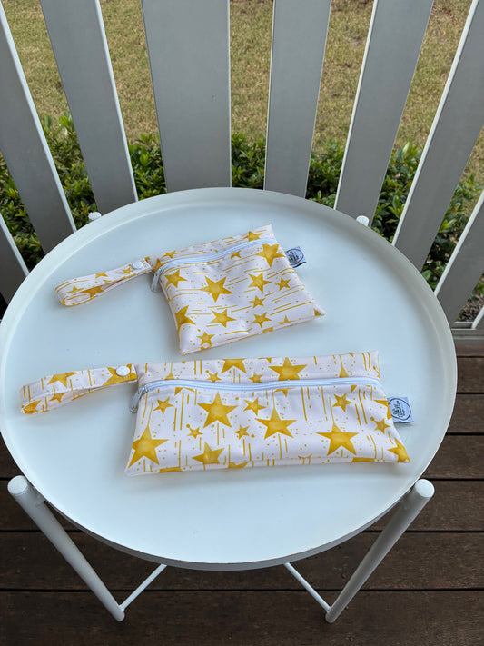 Water-resistant wet bags - Vintage Twinkling Stars (Mitalim Designs)