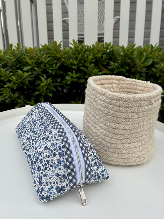 Quilted Trixie Zip Pouch – Phoebe Navy (Liberty of London)