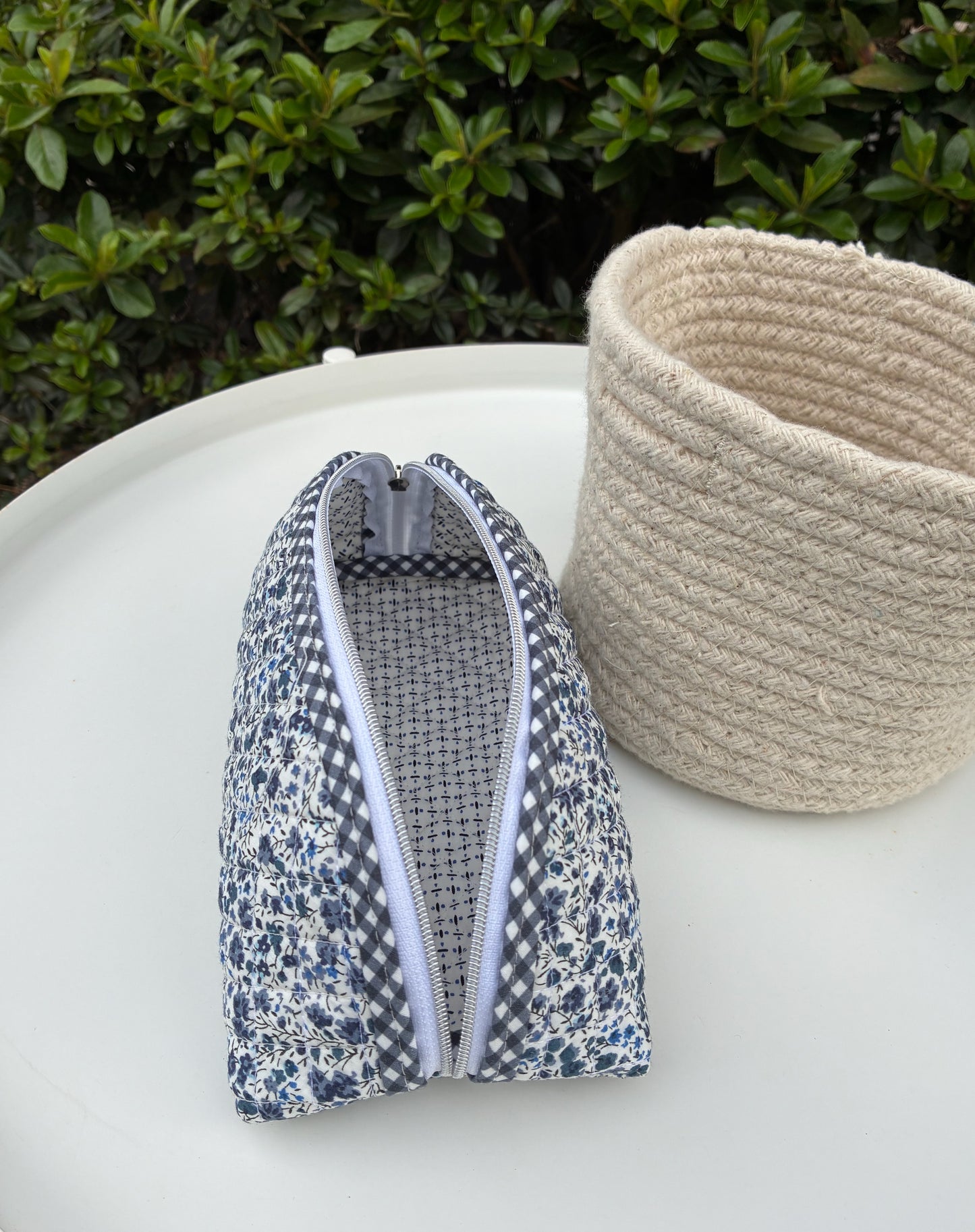 Quilted Trixie Zip Pouch – Phoebe Navy (Liberty of London)