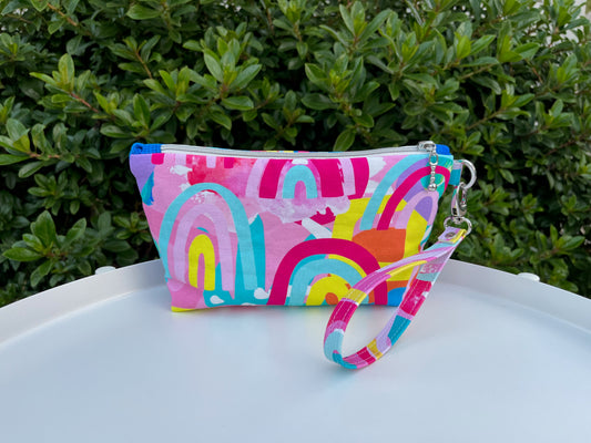 Norfolk Pouch - Crash Bang Rainbow with dark blue (Wonderland Design Co)