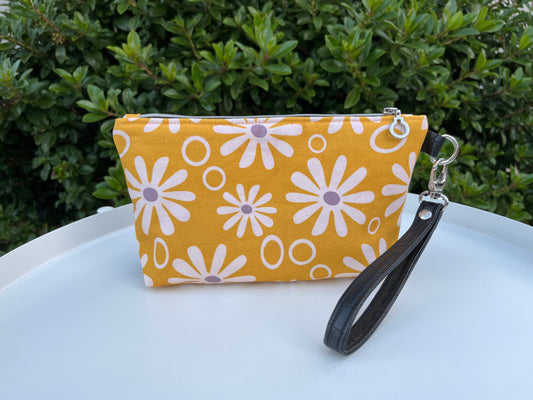 Norfolk Pouch - Funky Daisies Mustard (Anzela Simcock)