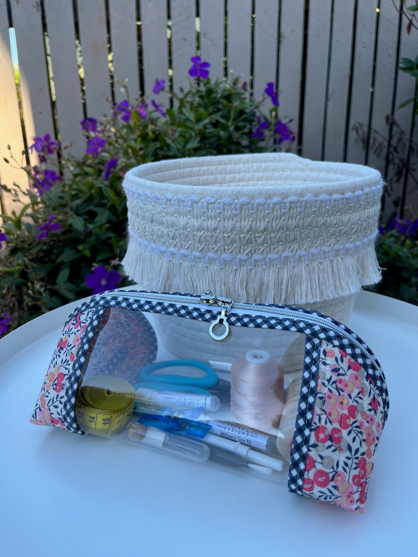 Clearly Trixie pouch - Wiltshire D (Liberty Tana Lawn)