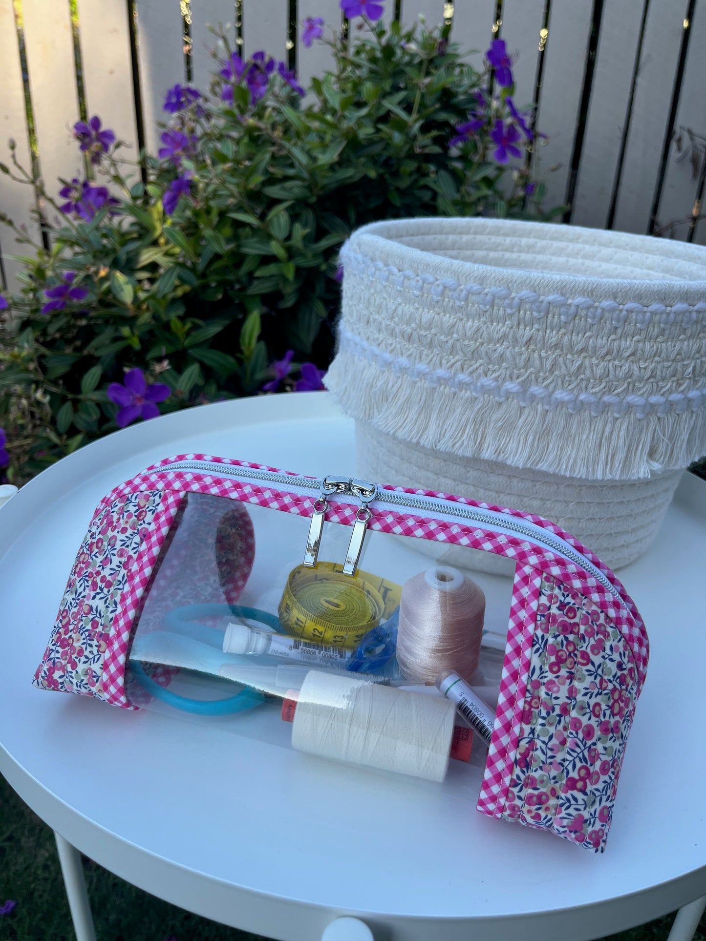 Clearly Trixie pouch - Wiltshire Bud B (Liberty Tana Lawn)