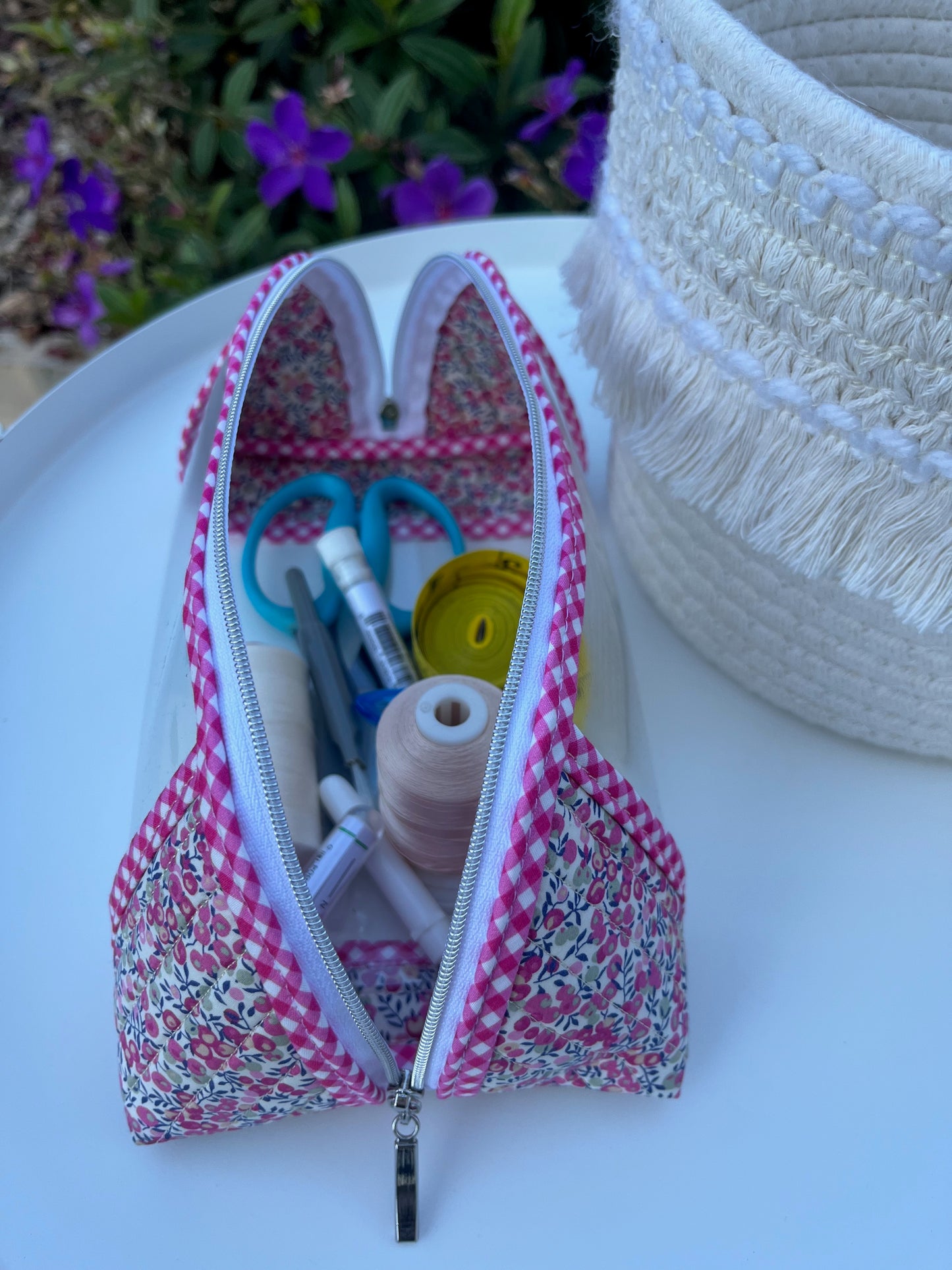 Clearly Trixie pouch - Wiltshire Bud B (Liberty Tana Lawn)