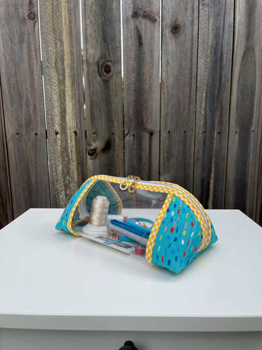 Clearly Trixie pouch  - Rain - Bright Teal (Over the Rainbow Collection by Ampersand Design Studio)