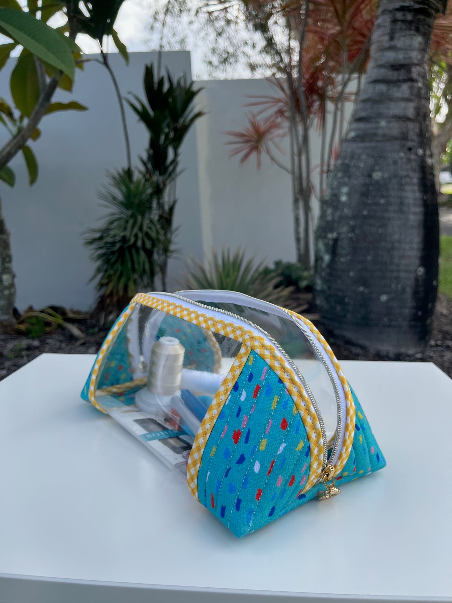 Clearly Trixie pouch  - Rain - Bright Teal (Over the Rainbow Collection by Ampersand Design Studio)