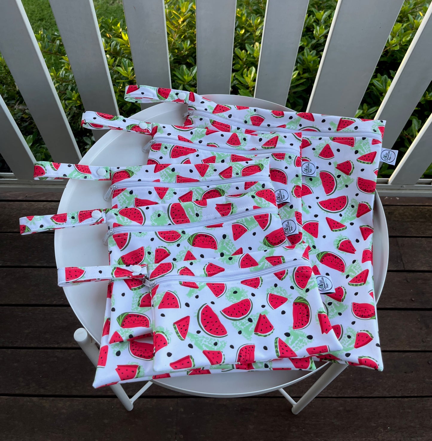 Water-resistant wet bags - Luscious Fruit Watermelon (Annette Winter Designs)