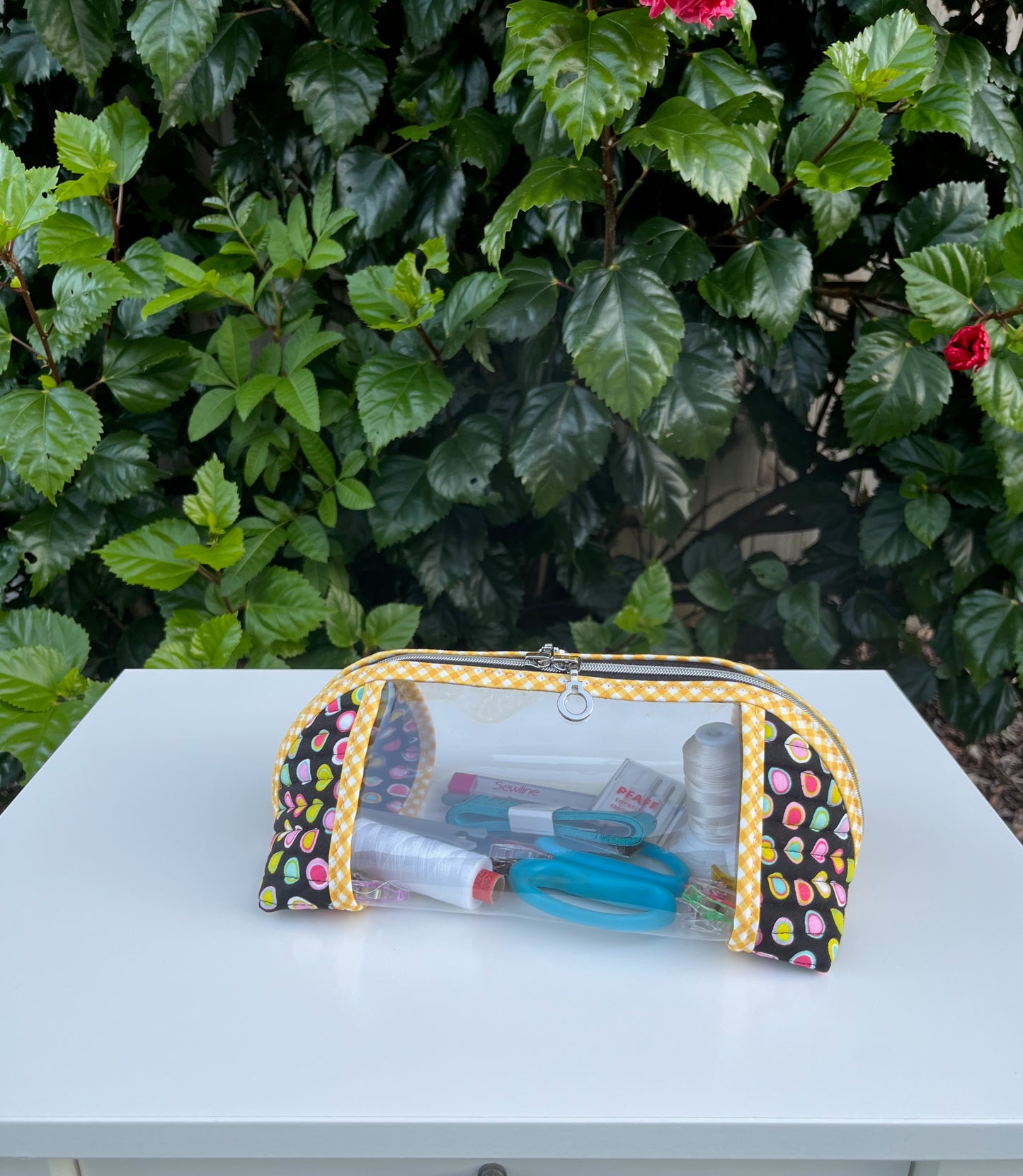 Clearly Trixie pouch - Black Licorice Inner Dots by Me and My Sister Designs