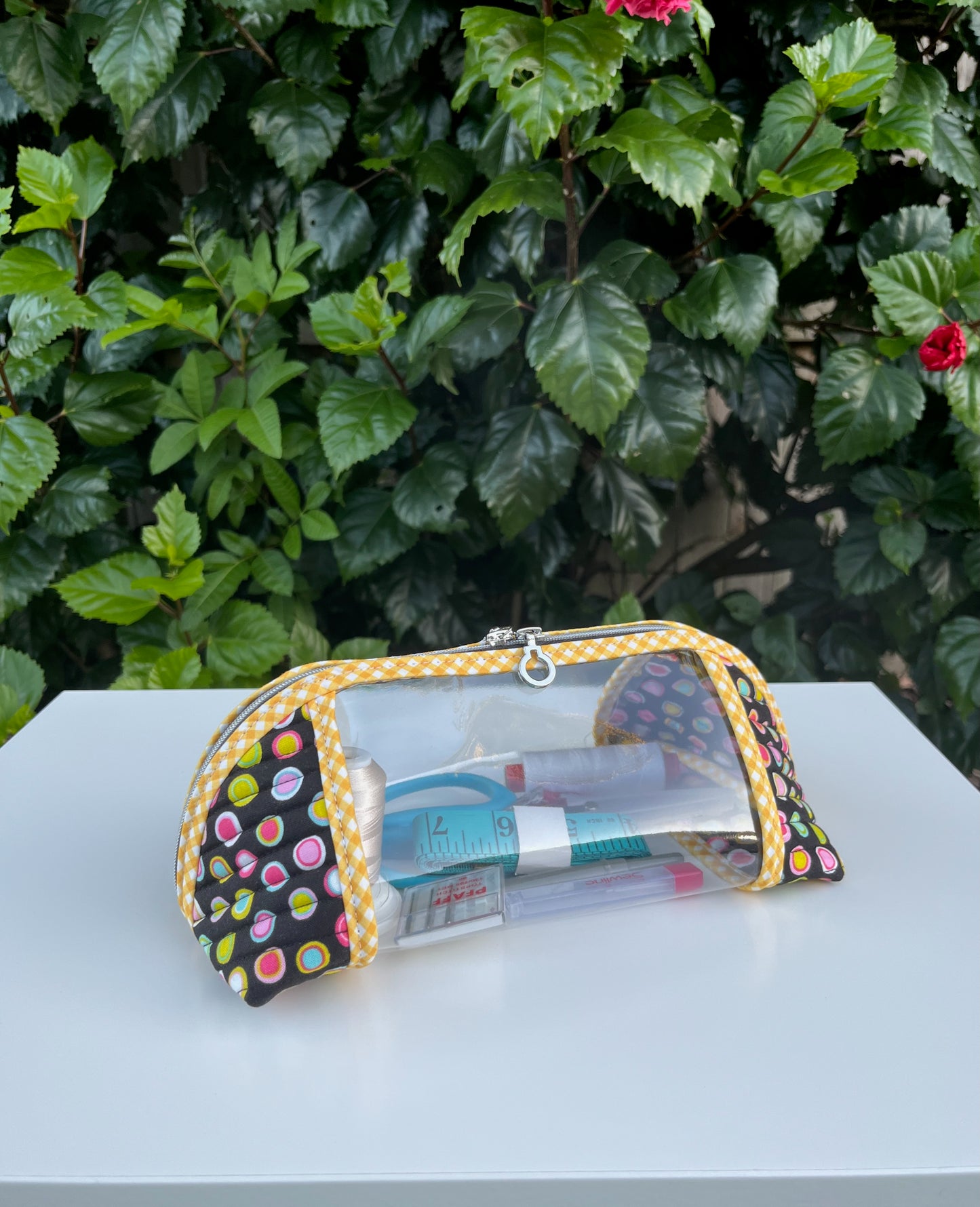 Clearly Trixie pouch - Black Licorice Inner Dots by Me and My Sister Designs