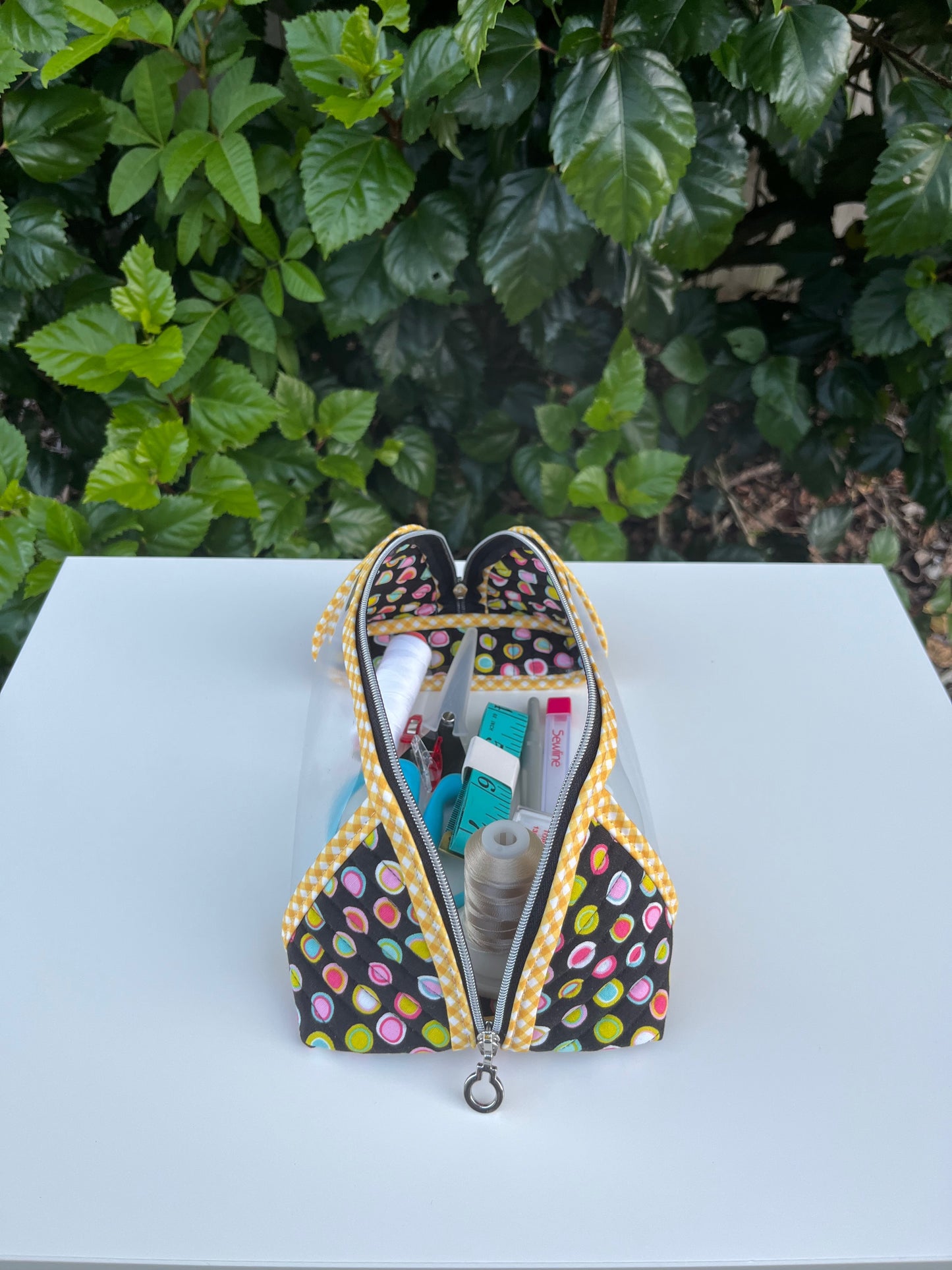 Clearly Trixie pouch - Black Licorice Inner Dots by Me and My Sister Designs