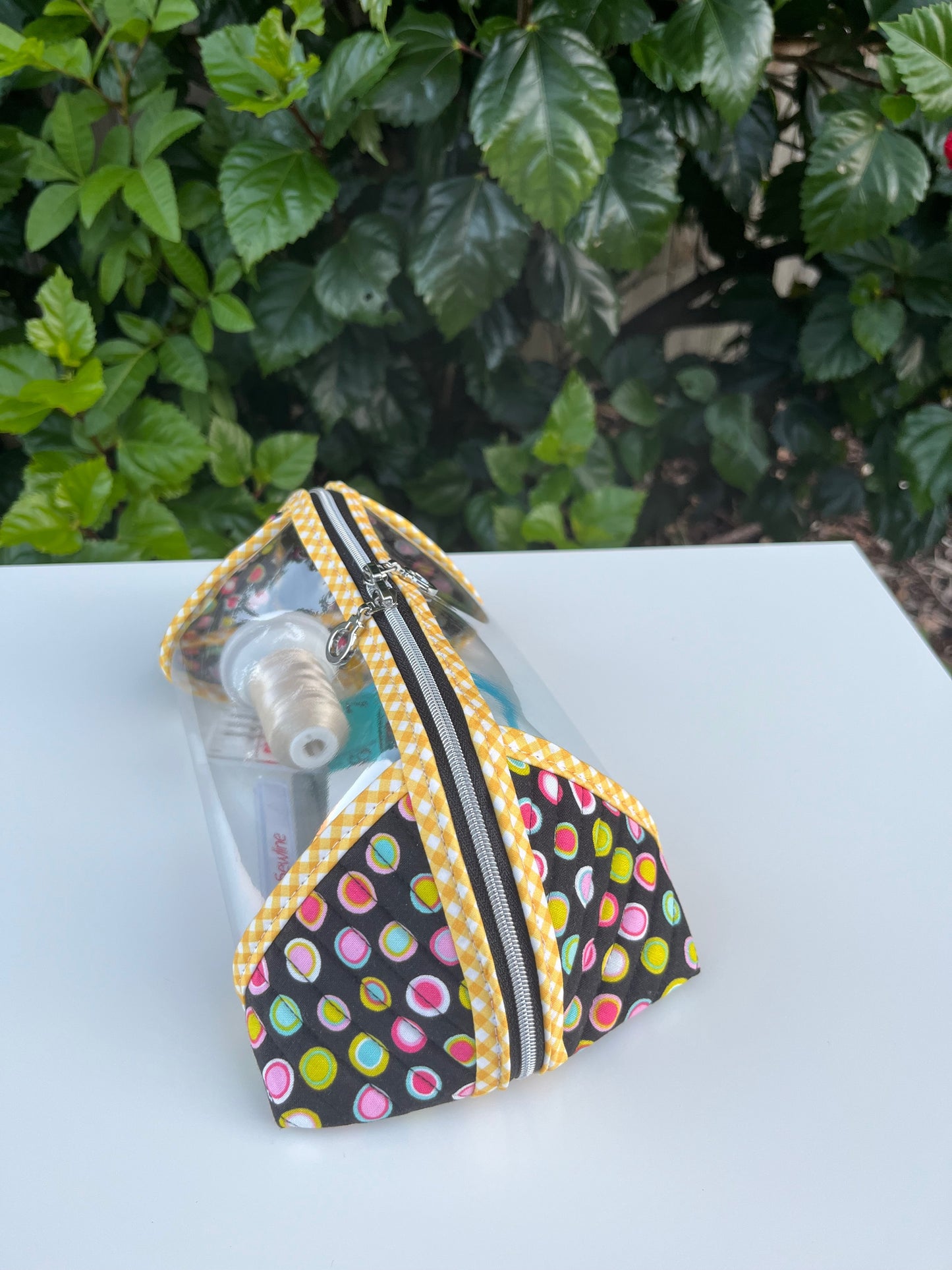 Clearly Trixie pouch - Black Licorice Inner Dots by Me and My Sister Designs