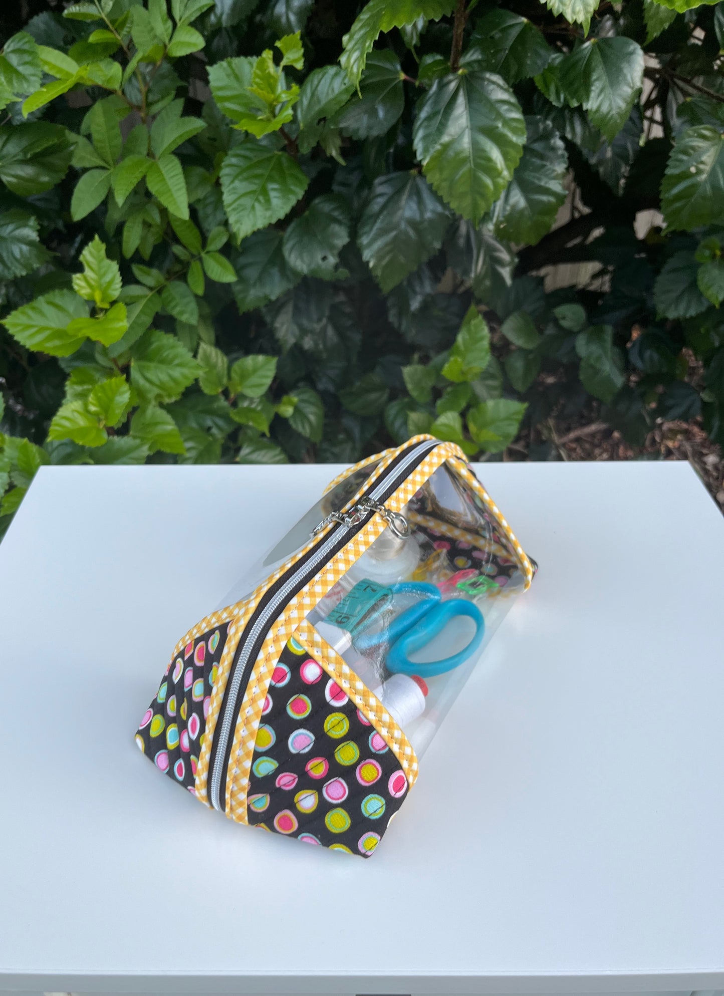 Clearly Trixie pouch - Black Licorice Inner Dots by Me and My Sister Designs