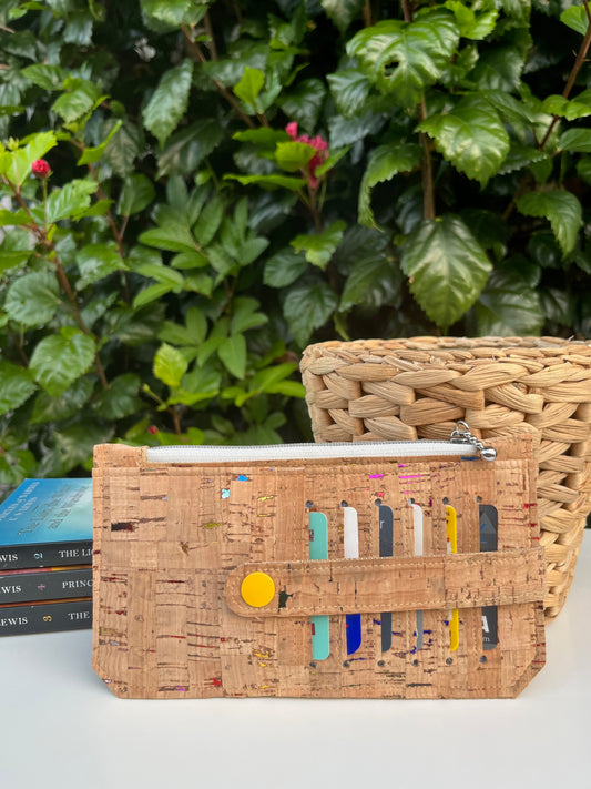 Purse Pal Wallet - Natural Metallic Portuguese Rainbow Cork