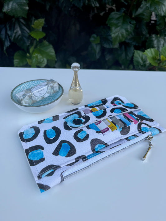 Purse Pal Wallet & Key Fob - Ice Leopard (Cloth Cuts)