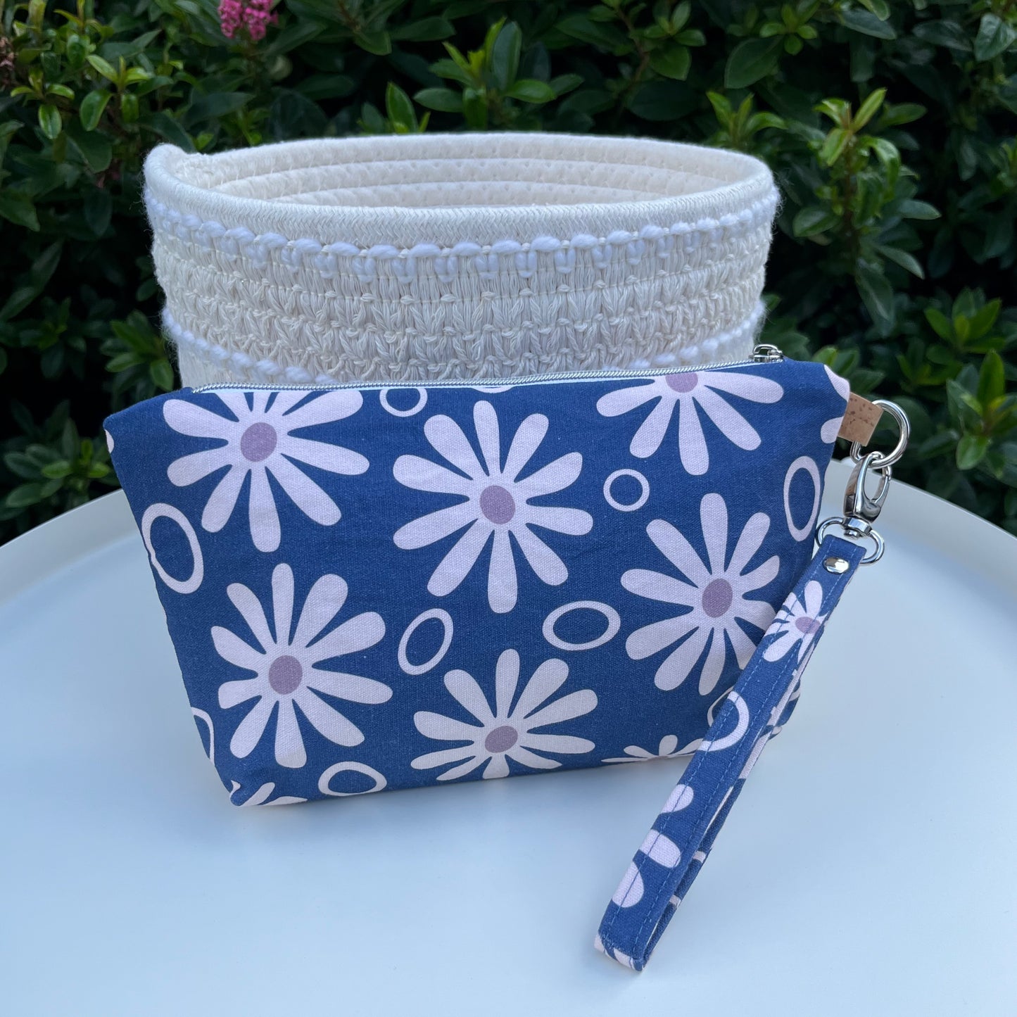 Norfolk Pouch - Funky Daisy Blue (Anzela Simcock)