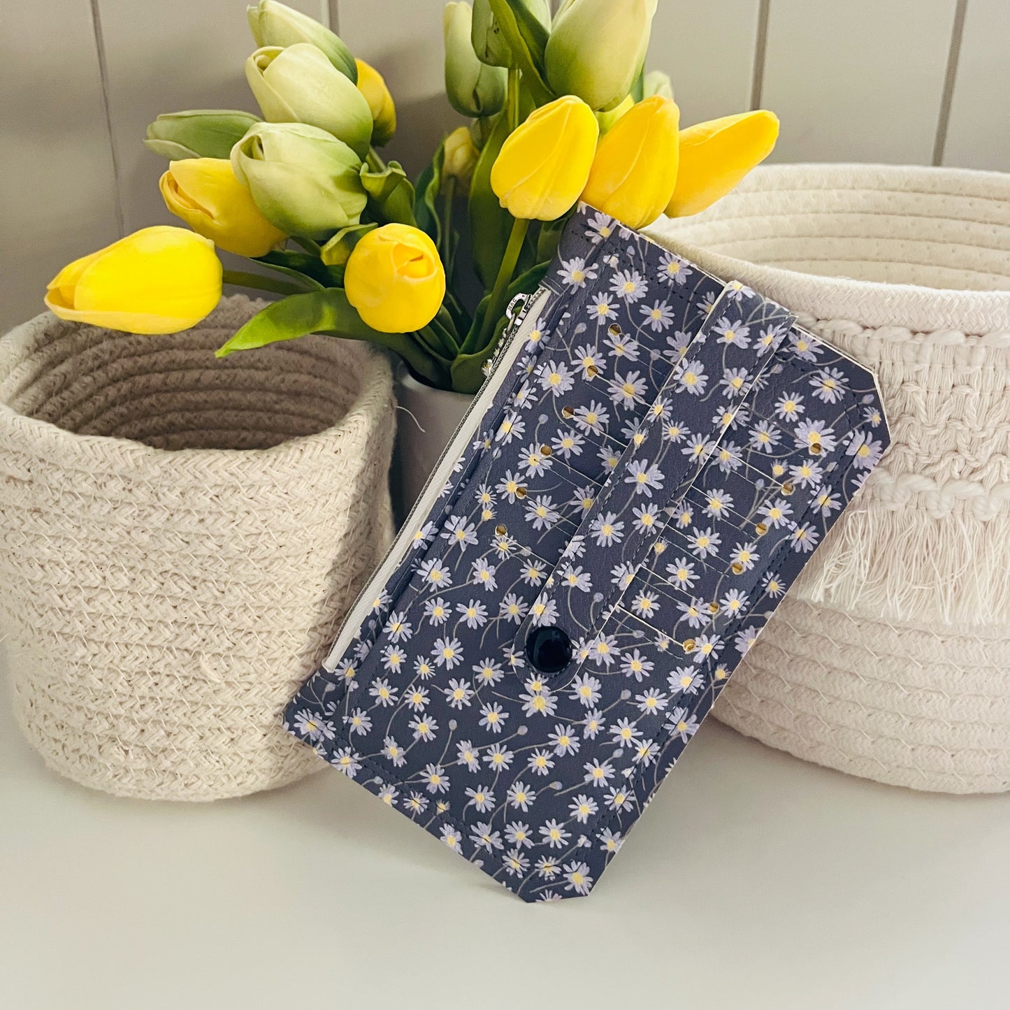 Purse Pal Wallet  & Key Fob - Daisyblu (SMax Fab) - with white snap