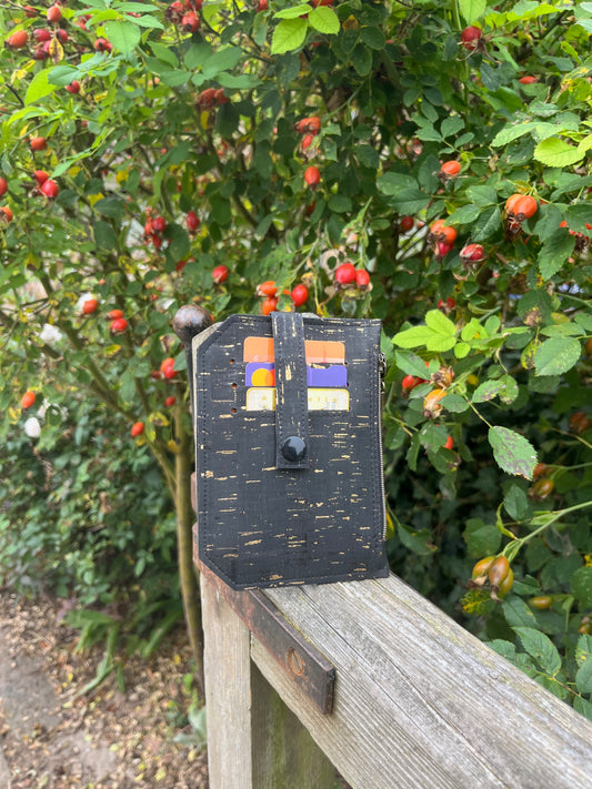 Pocket Pal Wallet - Rustic Black Portuguese Cork with gold flecks