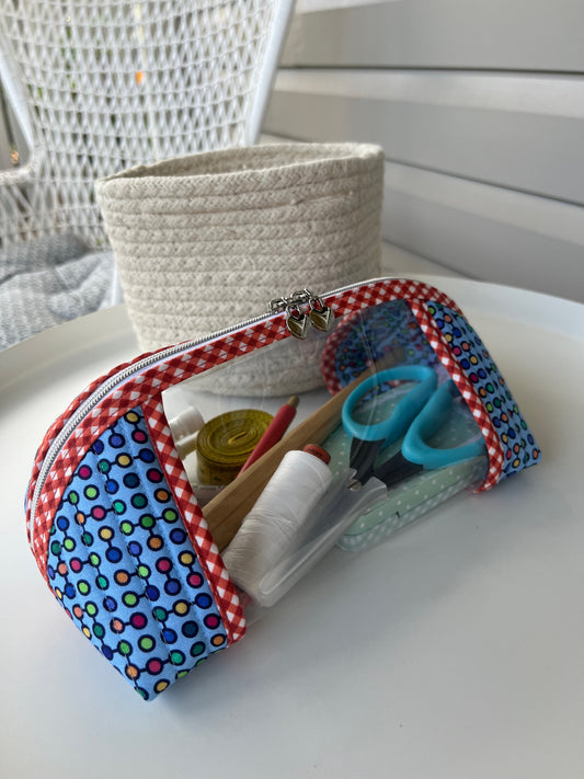 Clearly Trixie pouch - Contempo’s Zest - Merriment Ice (Weeks Ringle & Bill Kerr Modern Quilt Studio)