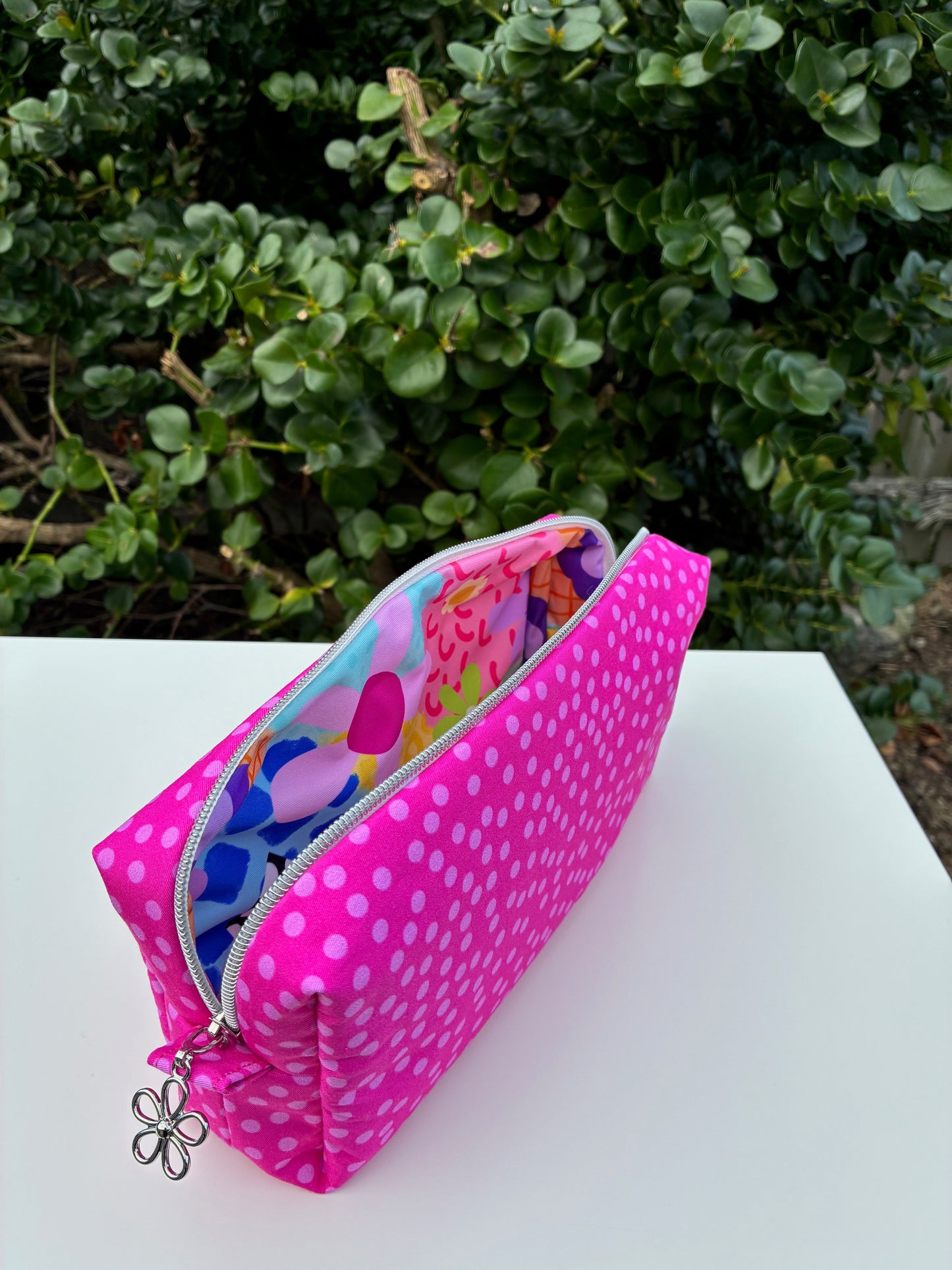 Bilby Pouch - Small Pink Spots cotton lined with Lucy-lu PUL (Wonderland Design Co)