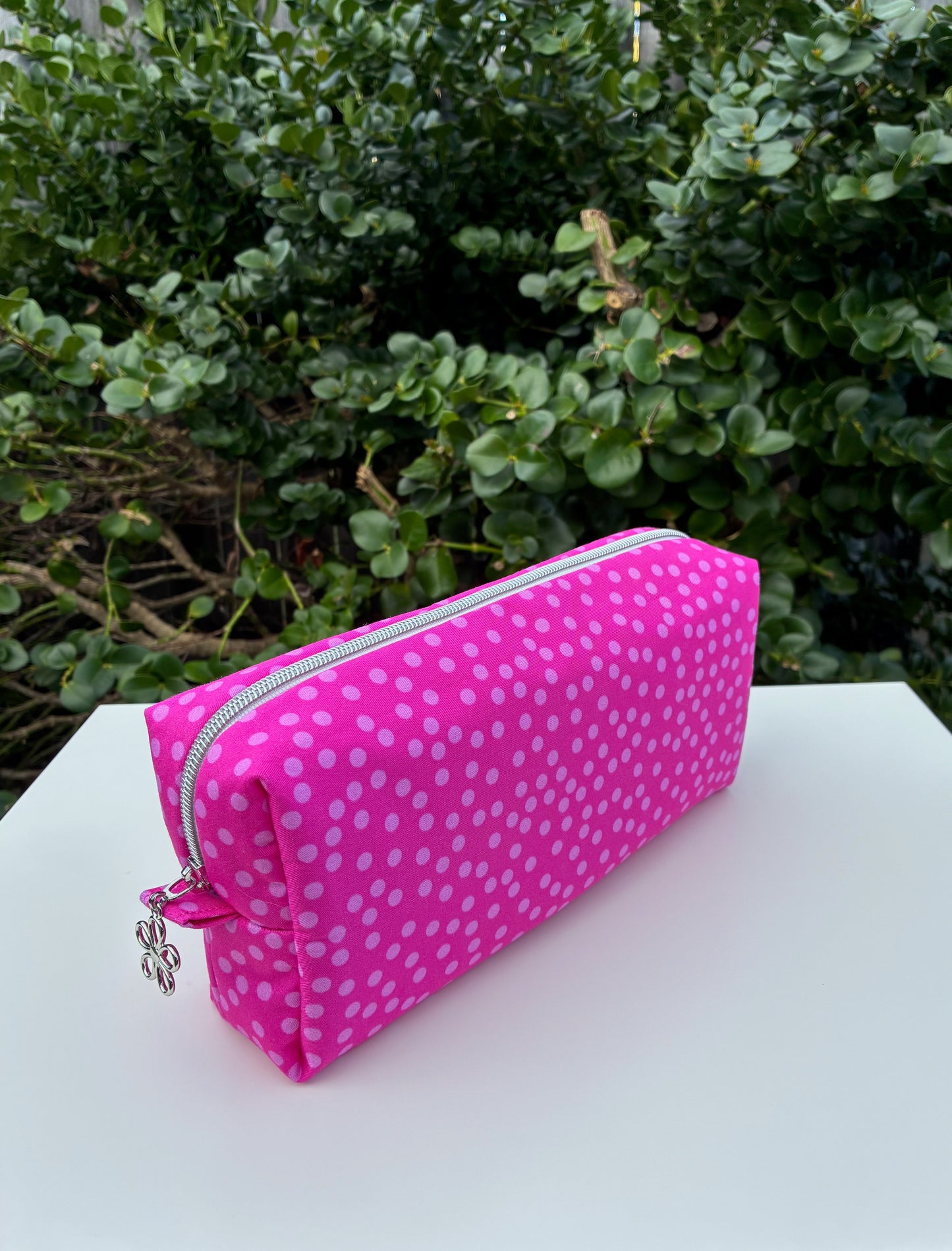 Bilby Pouch - Small Pink Spots cotton lined with Lucy-lu PUL (Wonderland Design Co)