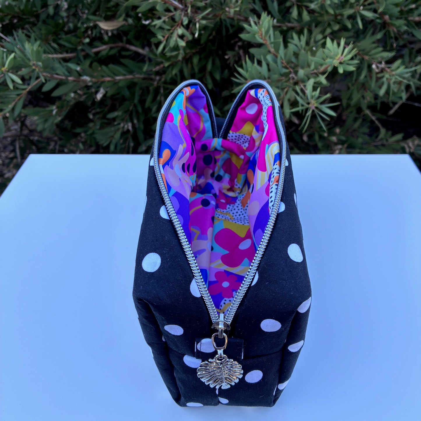 Black and White Spots lined with Wonderbloom (Wonderland Design Co)