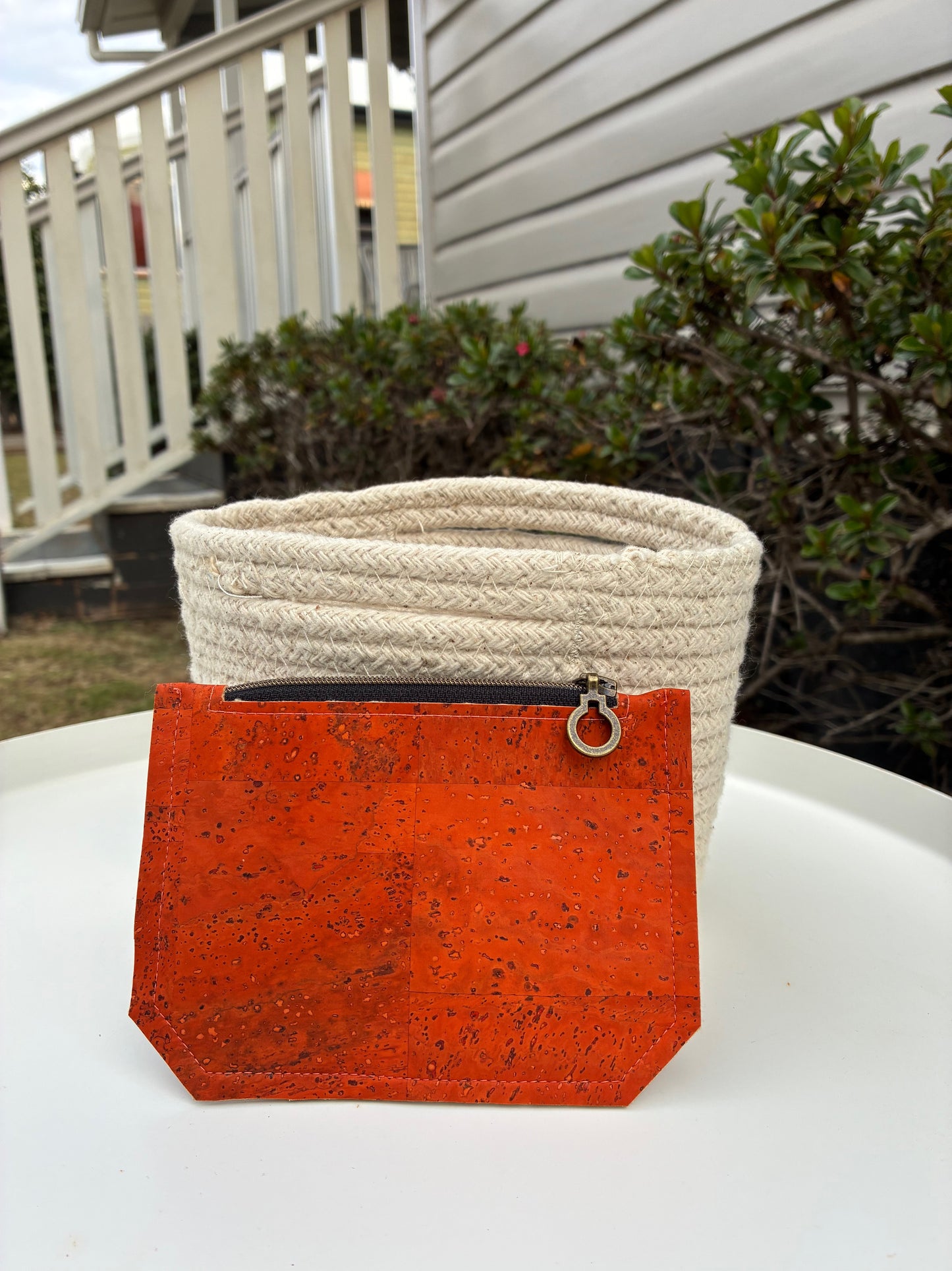 Pocket Pal Wallet - Portuguese Burnt Orange cork with black snap