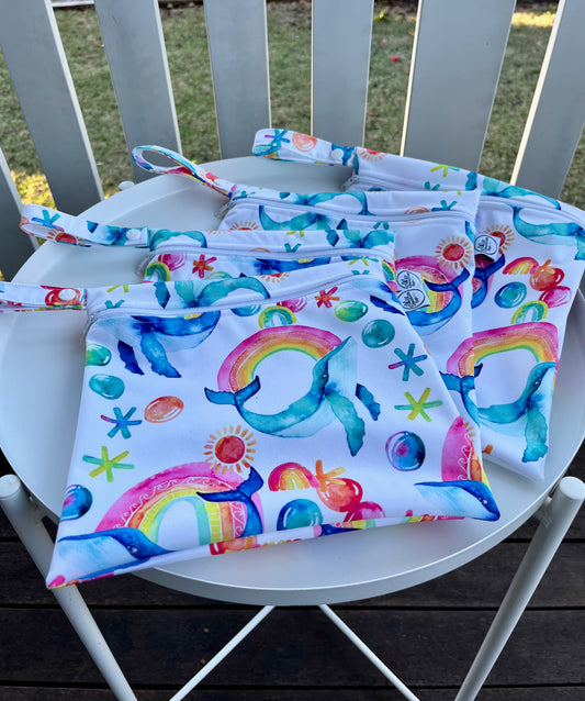Water-resistant wet bags - Whale Pod (DaniEm Art)