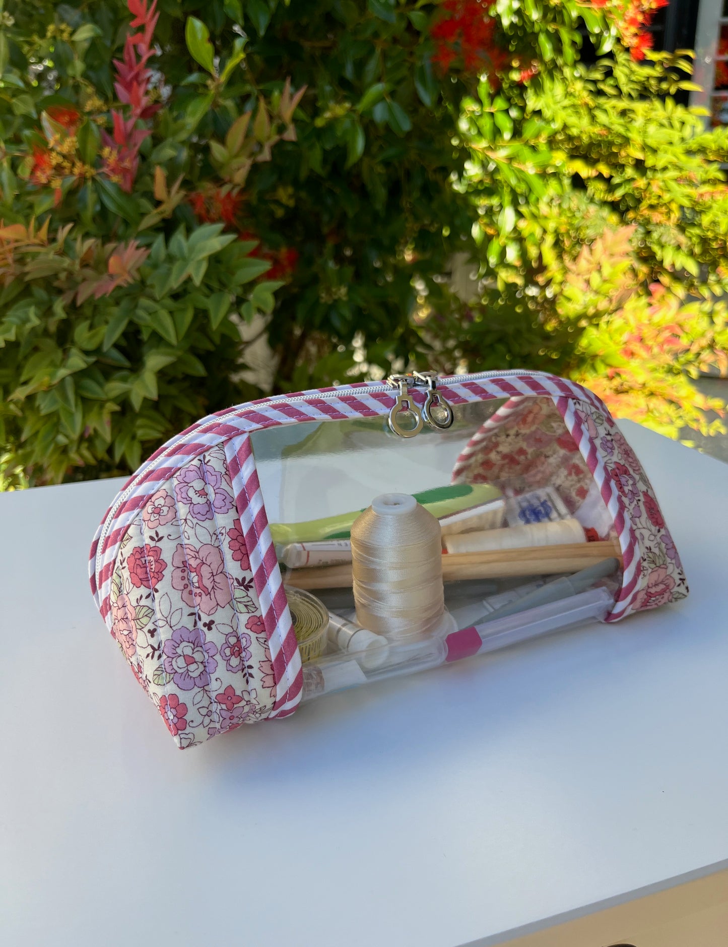 Clearly Trixie pouch - Floral lawn fabric from the Yuwa Live Life Collection