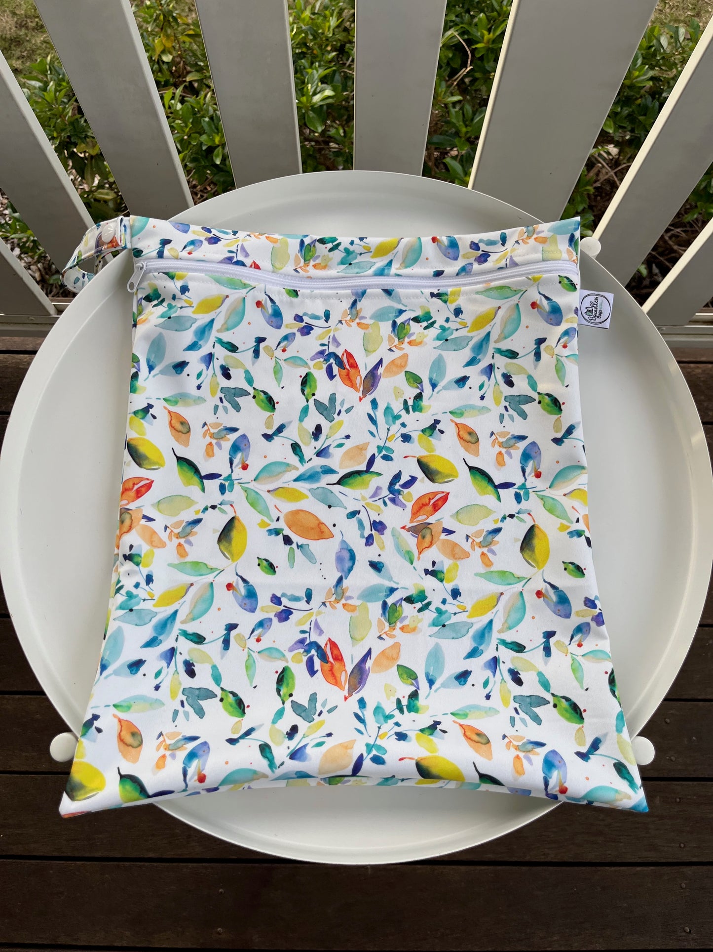 Water-resistant wet bags - Watercolour Scattered Leaves (Eszter's Creations)