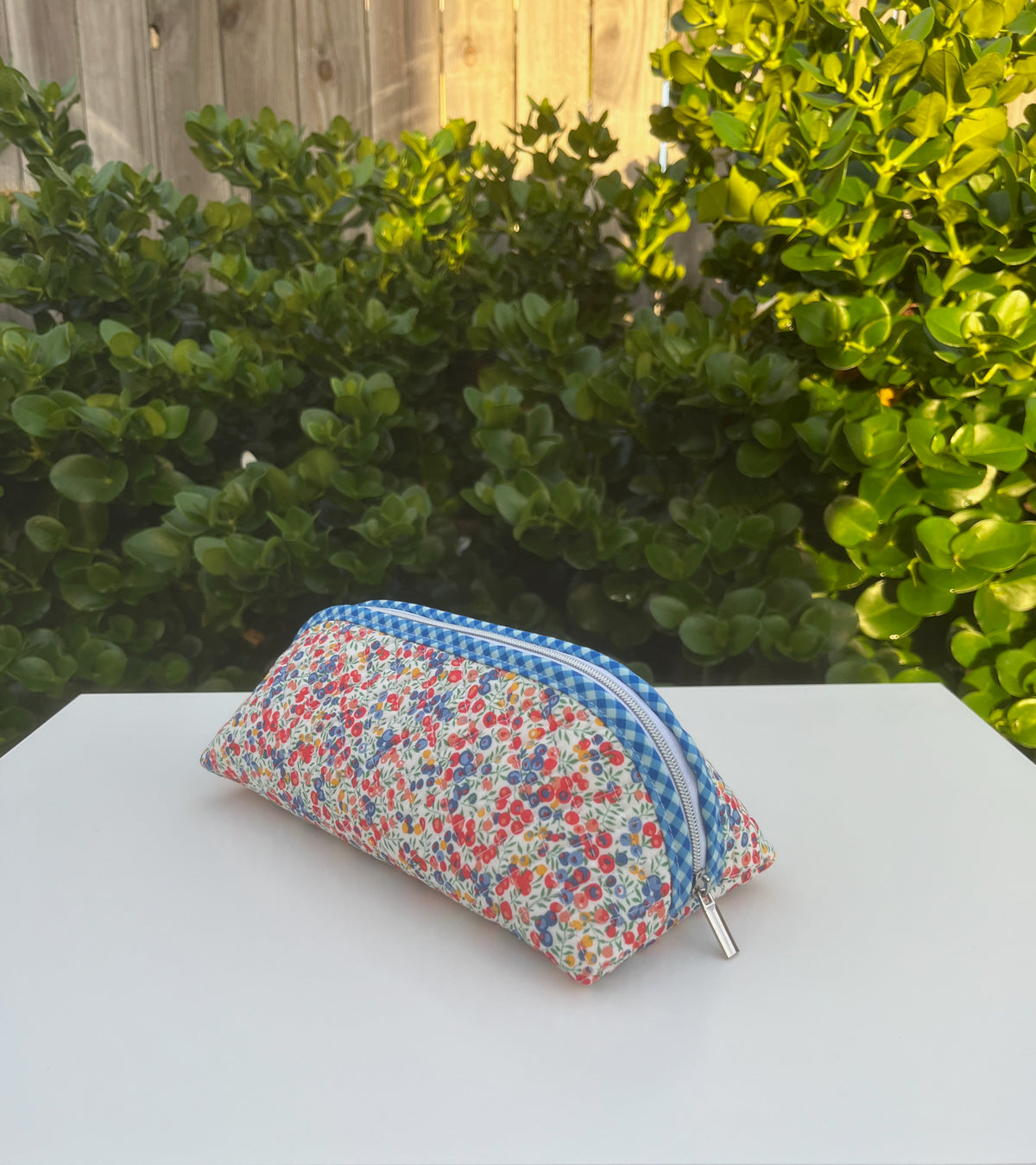Quilted Trixie Zip Pouch – Wiltshire Bud Red (Liberty of London)