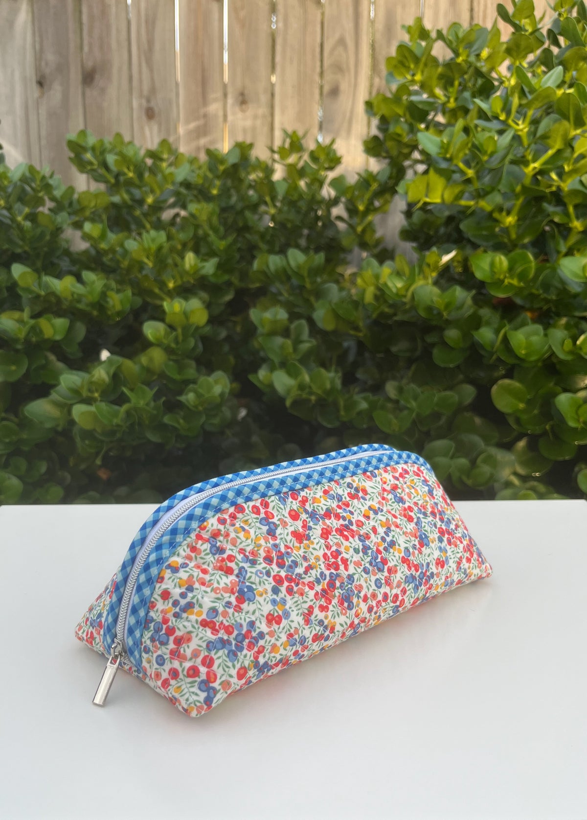 Quilted Trixie Zip Pouch – Wiltshire Bud Red (Liberty of London)